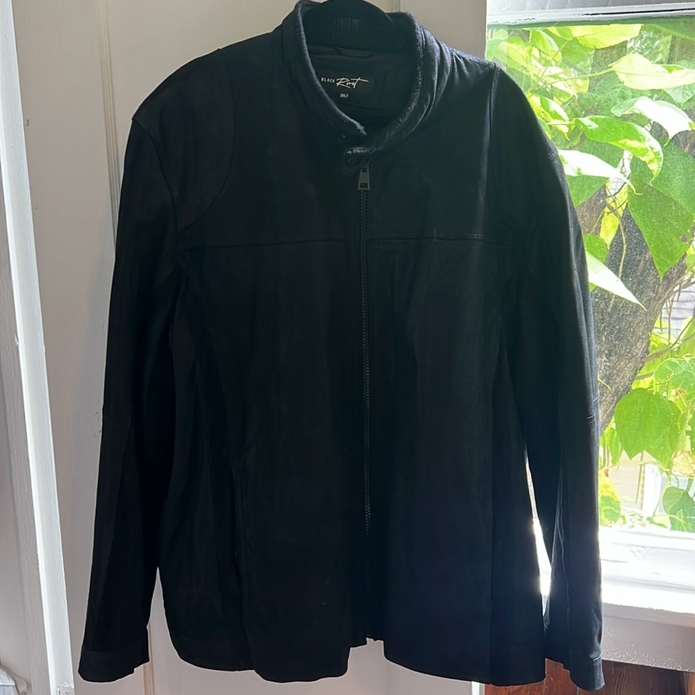 Black Rivet Men's Black Suede Jacket